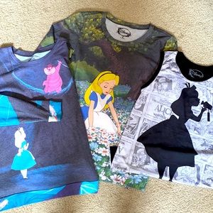 Alice in Wonderland long & short sleeve shirt lot!